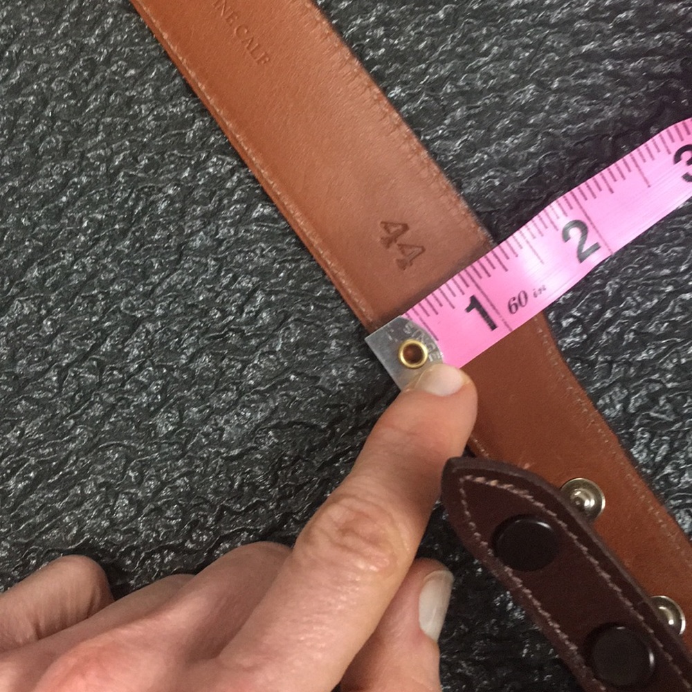 Handcrafted Calfskin NEW Maida's Luxury Mens/Unisex Brown Leather Belt - Size 44 - Picture 10 of 16